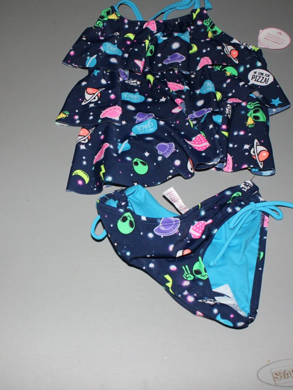 Multi Color  2 Pcs Justice Tankini Swimsuit Size 7